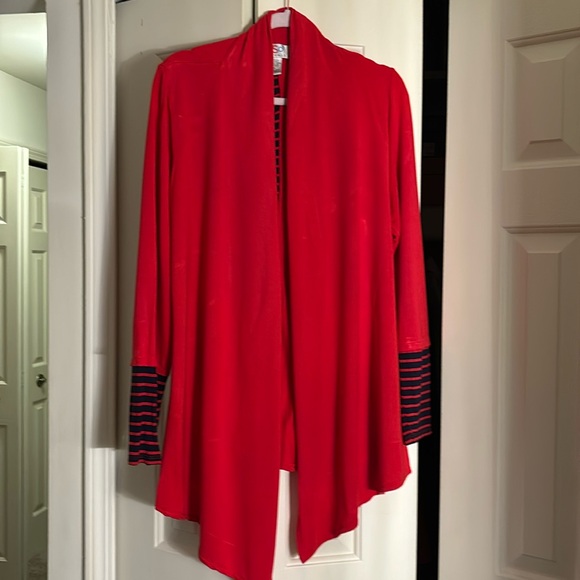 OSO Casuals Sweaters - Red and Navy Cardigan